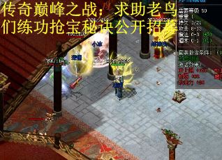 传奇巅峰之战：求助老鸟们练功抢宝秘诀公开招募