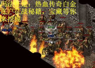 玛法征途：热血传奇白金账户征战秘籍，宝藏等你来挖掘