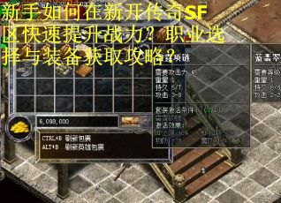 新手如何在新开传奇SF区快速提升战力？职业选择与装备获取攻略？