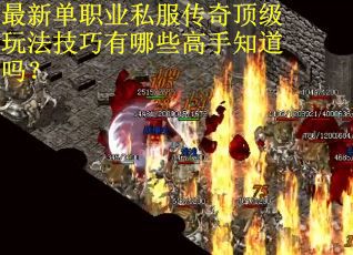 最新单职业私服传奇顶级玩法技巧有哪些高手知道吗？