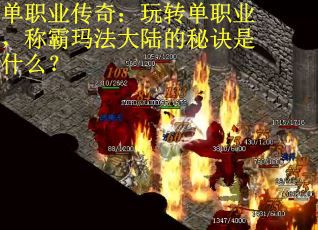 单职业传奇：玩转单职业，称霸玛法大陆的秘诀是什么？